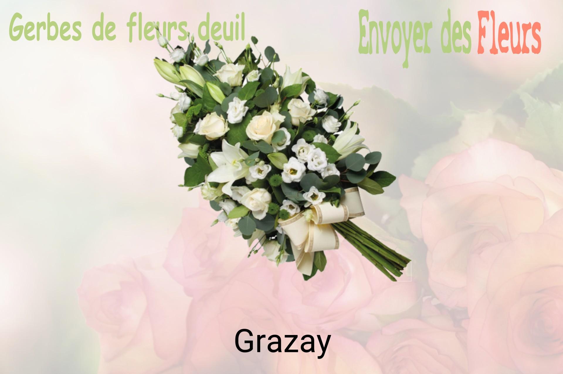 Gerbe de fleurs de deuil livrée à Grazay